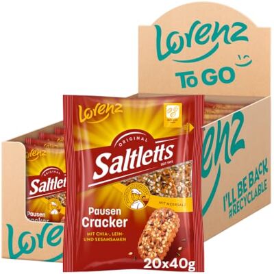 Lorenz Snack World LORENZ Saltletts Pausen Cracker 20 x 40g vegan Lorenz Snack World LORENZ Saltletts Pausen Cracker 20 x 40g vegan