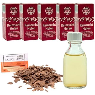 AlcoFermBrew 5 x Bordeaux Weinhefe 28ml für 100L Vina Wein Hefe, Hefe für Wein, Wein Flüssighefe, Gärhefe, Eichenholz Chips AlcoFermBrew 5 x Bordeaux Weinhefe 28ml für 100L Vina Wein Hefe, Hefe für Wein, Wein Flüssighefe, Gärhefe, Eichenholz Chips