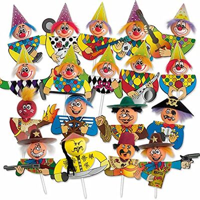 Günthart 100 lustige Einstecker Karneval, Fasnacht für Kleingebäck wie Krapfen, Berliner, Clown, Western, Piraten, Seemänner, Märchenfiguren, bitte Größe beachten, 1er Pack (100 Stück) Günthart 100 lustige Einstecker Karneval, Fasnacht für Kleingebäck wie Krapfen, Berliner, Clown, Western, Piraten, Seemänner, Märchenfiguren, bitte Größe beachten, 1er Pack (100 Stück)