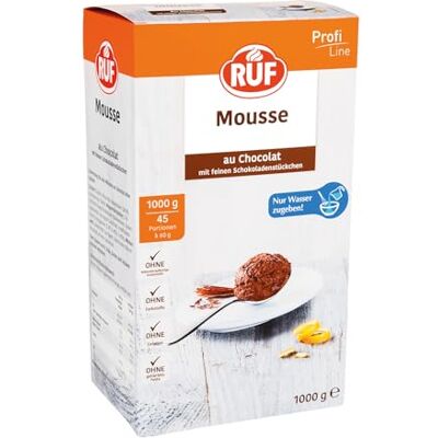 RUF Mousse au Chocolat, nur Wasser zugeben, Dessertpulver für Schokomousse, einfach portionierbar, für Menü oder Buffet, Großpackung, 1x1000g RUF Mousse au Chocolat, nur Wasser zugeben, Dessertpulver für Schokomousse, einfach portionierbar, für Menü oder Buffet, Großpackung, 1x1000g