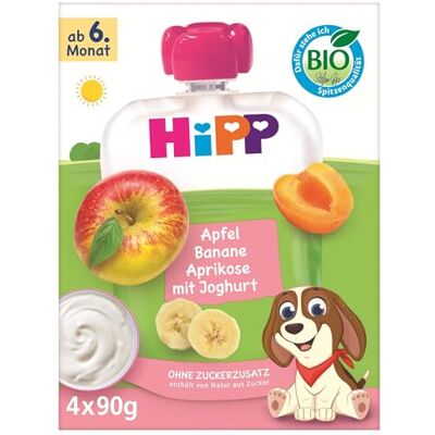 HiPP Bio Frucht und Joghurt Apfel Banane Aprikose mit Joghurt 4x 90g, 4er Pack (4 x 4 x 90g) HiPP Bio Frucht und Joghurt Apfel Banane Aprikose mit Joghurt 4x 90g, 4er Pack (4 x 4 x 90g)