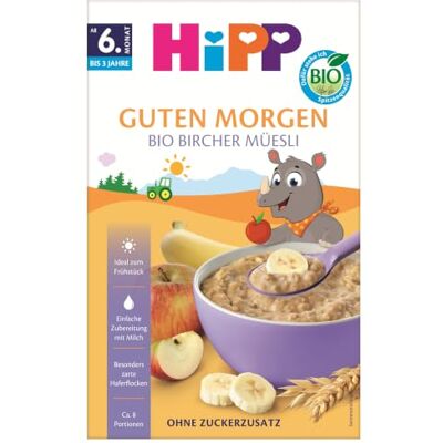 HiPP Bio Früchte-Müesli (8 x 200g), ab 10. Monat, mit wertvollem Vollkorngetreide, ohne Zuckerzusatz, ohne Rosinen, besonders feine Stückchen leicht zu kauen, ideal für erste Selbstlöffelversuche HiPP Bio Früchte-Müesli (8 x 200g), ab 10. Monat, mit wertvollem Vollkorngetreide, ohne Zuckerzusatz, ohne Rosinen, besonders feine Stückchen leicht zu kauen, ideal für erste Selbstlöffelversuche