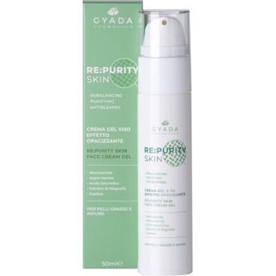 GYADA COSMETICS , Re:Purityskin Gesichtscreme, Mattierende Wirkung, leichte feuchtigkeitsspendende Flüssigkeit, für fettige, unreine, gemischte Haut, Aknische, Grundierung, mit Hyaluronsäure, 50 ml GYADA COSMETICS , Re:Purityskin Gesichtscreme, Mattierende Wirkung, leichte feuchtigkeitsspendende Flüssigkeit, für fettige, unreine, gemischte Haut, Aknische, Grundierung, mit Hyaluronsäure, 50 ml