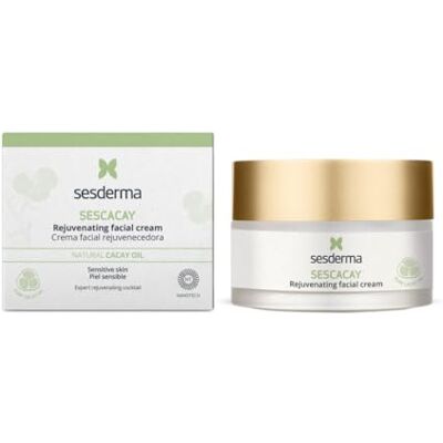 SESDERMA SESCACAY Verjüngende Gesichtscreme mit Cacay-Öl & HPR 50 ml Anti-Aging Pflege für trockene & Mischhaut, gegen Falten, Straffend, Beruhigend, mit Peptiden & EGF SESDERMA SESCACAY Verjüngende Gesichtscreme mit Cacay-Öl & HPR 50 ml Anti-Aging Pflege für trockene & Mischhaut, gegen Falten, Straffend, Beruhigend, mit Peptiden & EGF