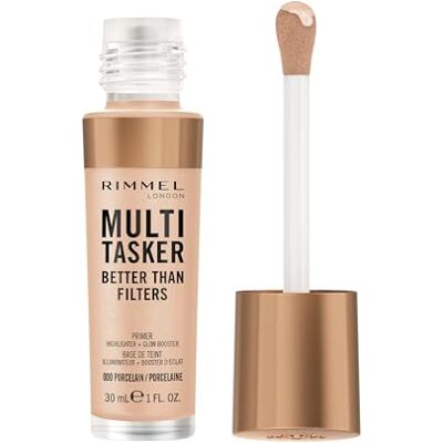 Rimmel London Rimmel Multi-Tasker Better Than Filters, 000 Porcelain, Gesichtsprimer, Glow Booster und Aufheller, vegane Formel, leicht, Anti-Aging-Vorteile, fotoreflektierende Pigmente, Maxi Soft-Applikator, 30 ml Rimmel London Rimmel Multi-Tasker Better Than Filters, 000 Porcelain, Gesichtsprimer, Glow Booster und Aufheller, vegane Formel, leicht, Anti-Aging-Vorteile, fotoreflektierende Pigmente, Maxi Soft-Applikator, 30 ml