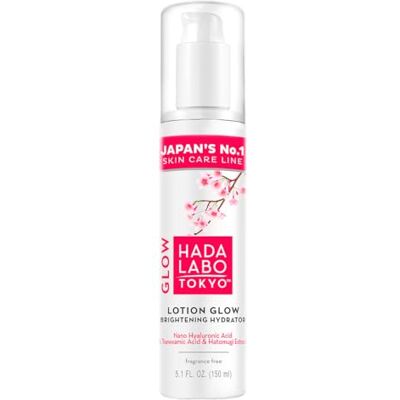 Hada Labo Tokyo Glow Skin Feuchtigkeitsspendende Gesichtslotion mit Hyaluronsäure, Tranexamsäure und Hatomugi-Extrakt, für strahlend aussehende Haut, 150 ml Hada Labo Tokyo Glow Skin Feuchtigkeitsspendende Gesichtslotion mit Hyaluronsäure, Tranexamsäure und Hatomugi-Extrakt, für strahlend aussehende Haut, 150 ml