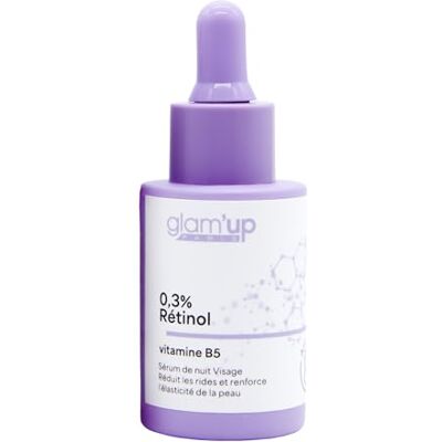GLAM UP Paris – Anti-Aging-Gesichtsserum – 0,3% Retinol – Anti-Falten – Vitamin B5 – Damen & Herren – glattere und strahlende Haut – K-Beauty – 30 ml GLAM UP Paris – Anti-Aging-Gesichtsserum – 0,3% Retinol – Anti-Falten – Vitamin B5 – Damen & Herren – glattere und strahlende Haut – K-Beauty – 30 ml