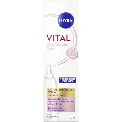 NIVEA VITAL Strahlender Teint Anti-Altersflecken Serum, intensives Feuchtigkeitsserum zur Milderung von Altersflecken und Falten, Gesichtspflege für reife Haut (40 ml) NIVEA VITAL Strahlender Teint Anti-Altersflecken Serum, intensives Feuchtigkeitsserum zur Milderung von Altersflecken und Falten, Gesichtspflege für reife Haut (40 ml)