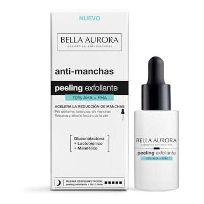 BELLA AURORA Peeling 10% AHA + PHA Fleckenfreies Gesichtsserum für strahlende, ebenmäßige und glatte Haut Mit Mandelsäure, Gluconolacton, Laktobionik und Bisabolol 30 ml BELLA AURORA Peeling 10% AHA + PHA Fleckenfreies Gesichtsserum für strahlende, ebenmäßige und glatte Haut Mit Mandelsäure, Gluconolacton, Laktobionik und Bisabolol 30 ml