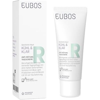 EUBOS KÜHL & KLAR ANTI-RÖTUNG Tagescreme Beruhigende und mattierende Tagespflege für gerötete Haut LSF 20 Schützt vor blauem Bildschirmlicht Von Dermatologen empfohlen 40ml EUBOS KÜHL & KLAR ANTI-RÖTUNG Tagescreme Beruhigende und mattierende Tagespflege für gerötete Haut LSF 20 Schützt vor blauem Bildschirmlicht Von Dermatologen empfohlen 40ml