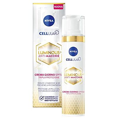 NIVEA Luminous630 Anti-Flecken-UV-Flüssigkeit Tägliche Gesichtscreme LSF 50, 40 ml, Anti-Flecken-Gesicht gegen Lichtalterung mit Hyaluronsäure, patentiertem Thiamidol und UVA-/UVB-Filtern NIVEA Luminous630 Anti-Flecken-UV-Flüssigkeit Tägliche Gesichtscreme LSF 50, 40 ml, Anti-Flecken-Gesicht gegen Lichtalterung mit Hyaluronsäure, patentiertem Thiamidol und UVA-/UVB-Filtern