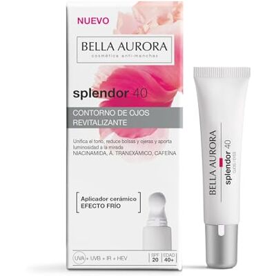 BELLA AURORA Splendor 40 Revitalisierende Augenkontur, Anti-Aging, reduziert Schwellungen, Augenringe und Falten, mit Niacinamid, Hyaluronsäure, Koffein und Kaltanwender, 15 ml BELLA AURORA Splendor 40 Revitalisierende Augenkontur, Anti-Aging, reduziert Schwellungen, Augenringe und Falten, mit Niacinamid, Hyaluronsäure, Koffein und Kaltanwender, 15 ml
