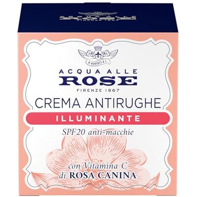 Acqua alle Rose , Anti-Falten-Gesichtscreme mit Vitamin C von Hagebutte, ideal für stumpfe oder stumpfe Haut, antioxidativ, schmutzabweisend und aufhellend, mit LSF20 – 50 ml Acqua alle Rose , Anti-Falten-Gesichtscreme mit Vitamin C von Hagebutte, ideal für stumpfe oder stumpfe Haut, antioxidativ, schmutzabweisend und aufhellend, mit LSF20 – 50 ml