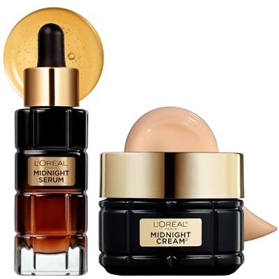 L'Oreal Paris L'Oréal Paris Anti-Aging-Routine, mit Gesichtsserum Midnight und Midnight Creme, strahlende und verjüngte Haut, angereichert mit Antioxidationskomplex, Age Perfect L'Oreal Paris L'Oréal Paris Anti-Aging-Routine, mit Gesichtsserum Midnight und Midnight Creme, strahlende und verjüngte Haut, angereichert mit Antioxidationskomplex, Age Perfect