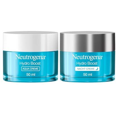 Neutrogena Hydro Boost Day & Night Face Care Set with Aqua Cream (50 ml) and Night Cream (50 ml), Moisturising Day Cream & Night Cream with Hyaluronic Acid Neutrogena Hydro Boost Day & Night Face Care Set with Aqua Cream (50 ml) and Night Cream (50 ml), Moisturising Day Cream & Night Cream with Hyaluronic Acid