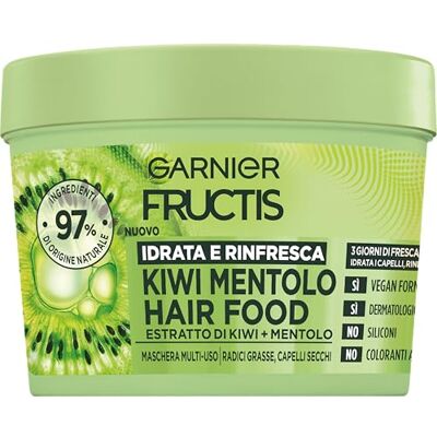 Garnier FRU HF MASK KIWI J390 Italienisch Für fettige Wurzeln und trockenes Haar, spendet dem Haar Feuchtigkeit und erfrischt die Wurzeln, mit Kiwi- und Garnier FRU HF MASK KIWI J390 Italienisch Für fettige Wurzeln und trockenes Haar, spendet dem Haar Feuchtigkeit und erfrischt die Wurzeln, mit Kiwi- und