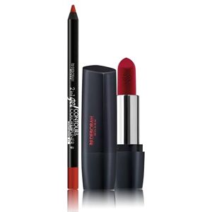 DEBORAH Milano Red Mat Lippenstift-Set mit Kollagen und Hyaluronsäure, 5 Deep Red, 4,5 g und 2-in-1-Lippenstift, Gel Contour&Color, 06 Rubine, hochpigmentiert und wasserfest, 1,3 g DEBORAH Milano Red Mat Lippenstift-Set mit Kollagen und Hyaluronsäure, 5 Deep Red, 4,5 g und 2-in-1-Lippenstift, Gel Contour&Color, 06 Rubine, hochpigmentiert und wasserfest, 1,3 g