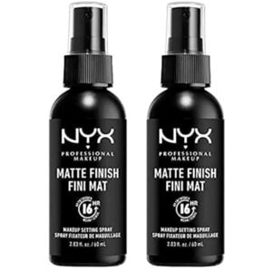 NYX PROFESSIONAL MAKEUP Setting Spray, Langanhaltende Textur, Fixierendes Spray, Leichte, vegane Formel, Matte Finish, 2-er Pack, 60 ml NYX PROFESSIONAL MAKEUP Setting Spray, Langanhaltende Textur, Fixierendes Spray, Leichte, vegane Formel, Matte Finish, 2-er Pack, 60 ml