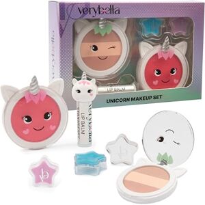 verybella Make-up-Set mit Einhorn-Thema 1 Blush 1 Lidschatten in warmen Tönen 1 Lip Balm Erdbeere 2 Lip-Balsam mit Glitzer Lippenbalsam pflegt und schützt verybella Make-up-Set mit Einhorn-Thema 1 Blush 1 Lidschatten in warmen Tönen 1 Lip Balm Erdbeere 2 Lip-Balsam mit Glitzer Lippenbalsam pflegt und schützt