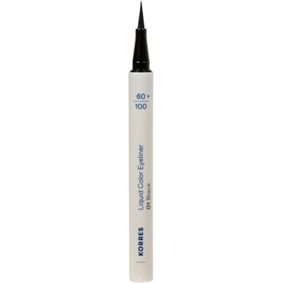 KORRES Liquid Color Eyeliner Black 01, satiniertem Finish & ultrafeiner Filzspitze, intensiv schwarz, wasserresistent, hohe Präzision & Haltbarkeit, vegan, 1ml KORRES Liquid Color Eyeliner Black 01, satiniertem Finish & ultrafeiner Filzspitze, intensiv schwarz, wasserresistent, hohe Präzision & Haltbarkeit, vegan, 1ml