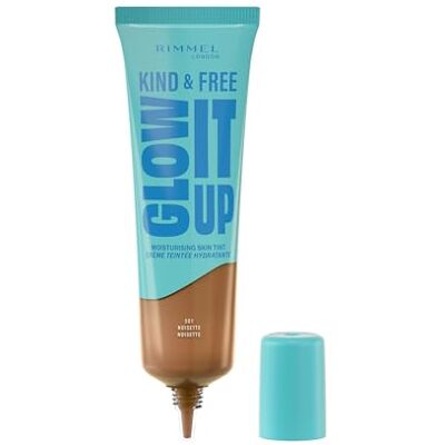 Rimmel London Kind & Free GLOW IT UP Moisturizing Foundation 501, Noisette, Beruhigt empfindliche Haut, Gesunder und strahlender Teint, Spendet Feuchtigkeit für den ganzen Tag, 30 ml Rimmel London Kind & Free GLOW IT UP Moisturizing Foundation 501, Noisette, Beruhigt empfindliche Haut, Gesunder und strahlender Teint, Spendet Feuchtigkeit für den ganzen Tag, 30 ml