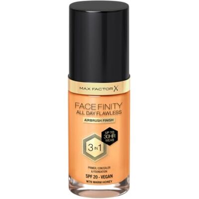 Max Factor Facefinity 3in1 All Day Flawless Liquid Foundation LSF 20-78 Warm Honey 30ml Max Factor Facefinity 3in1 All Day Flawless Liquid Foundation LSF 20-78 Warm Honey 30ml