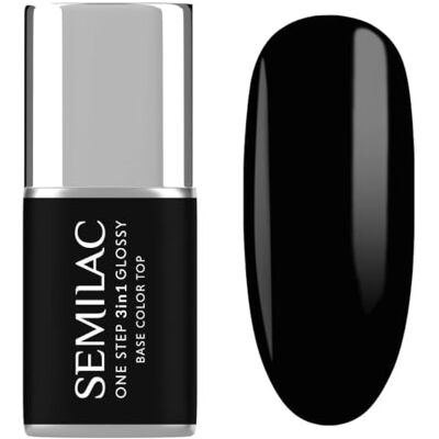 Semilac UV Nagellack 3in1 One Step Glossy S190 The Black 7 ml Semilac UV Nagellack 3in1 One Step Glossy S190 The Black 7 ml