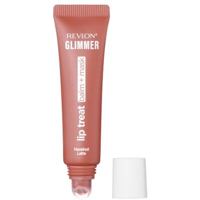Revlon Glimmer Lip Treat Balm + Mask, 2-in-1 Lippenbalsam+Lippenmaske mit Feuchtigkeitspeptiden, strahlendes Finish, 006 Hazelnut Latte, 12ml Revlon Glimmer Lip Treat Balm + Mask, 2-in-1 Lippenbalsam+Lippenmaske mit Feuchtigkeitspeptiden, strahlendes Finish, 006 Hazelnut Latte, 12ml