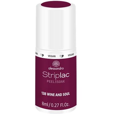 alessandro Striplac UV-Nagellack Wine and Soul – Schonend und langanhaltend – Einfache Entfernung dank Peel-Off-Technologie – Vegan und tierversuchsfrei – 8 ml alessandro Striplac UV-Nagellack Wine and Soul – Schonend und langanhaltend – Einfache Entfernung dank Peel-Off-Technologie – Vegan und tierversuchsfrei – 8 ml