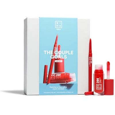 3ina MAKEUP The Couple Goals Lip Kit Rotes Lippn Duo The Color Lip Oil 244 + The Automatic Lip Pencil 244 Lippenöl + Konturenstift Geschenk Set Make Up Set Vegan Cruelty Free 3ina MAKEUP The Couple Goals Lip Kit Rotes Lippn Duo The Color Lip Oil 244 + The Automatic Lip Pencil 244 Lippenöl + Konturenstift Geschenk Set Make Up Set Vegan Cruelty Free