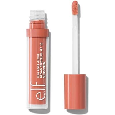 e.l.f. Sun Boss Gloss SPF 25, Pigmentiertes Lipgloss für ein Hochglänzendes Finish, Feuchtigkeitsspendende & Nährende Formel, Vegan & Tierversuchsfrei, Peachy Kween e.l.f. Sun Boss Gloss SPF 25, Pigmentiertes Lipgloss für ein Hochglänzendes Finish, Feuchtigkeitsspendende & Nährende Formel, Vegan & Tierversuchsfrei, Peachy Kween