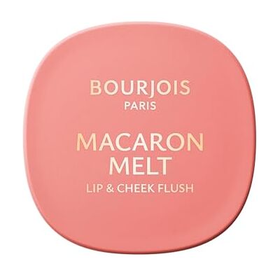 Bourjois Macaron Melt Lip & Cheek Flush, Farbton 2 Honey Nougat, Rouge, elastische Textur von Cremepuder, samtig, leichte Formel, integrierter Spiegel, 8 g Bourjois Macaron Melt Lip & Cheek Flush, Farbton 2 Honey Nougat, Rouge, elastische Textur von Cremepuder, samtig, leichte Formel, integrierter Spiegel, 8 g