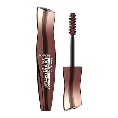 DEBORAH Milano Instant Maxi Volume Mascara 24 Stunden mit Ceramiden, Volumeneffekt, verlängerend und krummend, langanhaltend, verleiht volle und regenerierte Wimpern, Braun, 12 ml DEBORAH Milano Instant Maxi Volume Mascara 24 Stunden mit Ceramiden, Volumeneffekt, verlängerend und krummend, langanhaltend, verleiht volle und regenerierte Wimpern, Braun, 12 ml
