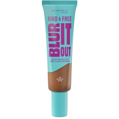 Rimmel London Kind & Free BLUR IT OUT Mattierende Foundation 607 Mahogany, Ganztägiger Glanz-Effekt, Make-up mit leichtem Matt-Finish, 30 ml Rimmel London Kind & Free BLUR IT OUT Mattierende Foundation 607 Mahogany, Ganztägiger Glanz-Effekt, Make-up mit leichtem Matt-Finish, 30 ml