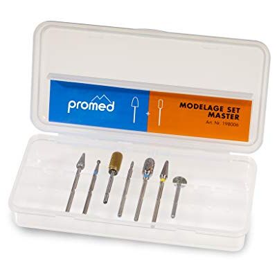 Promed Master Schleifkörper-Set, 7 Schleifkörper für die Kunstnagelmodellage, Bitset, Nagelfräser Aufsätze, Zubehör für Fräser, Schaftdurchmesser 2,332 bis 2,350 mm. Promed Master Schleifkörper-Set, 7 Schleifkörper für die Kunstnagelmodellage, Bitset, Nagelfräser Aufsätze, Zubehör für Fräser, Schaftdurchmesser 2,332 bis 2,350 mm.