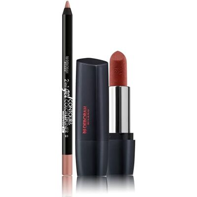 DEBORAH Milano Red Mat Lippenstift-Set mit Kollagen und Hyaluronsäure, 30 Nude Rose, 4,5 g und 2-in-1-Lippenstift, Gel Contour&Color, 01 Nude Rose, hochpigmentiert und wasserfest, 1,3 g DEBORAH Milano Red Mat Lippenstift-Set mit Kollagen und Hyaluronsäure, 30 Nude Rose, 4,5 g und 2-in-1-Lippenstift, Gel Contour&Color, 01 Nude Rose, hochpigmentiert und wasserfest, 1,3 g