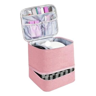 ZGCrumphant Nagellack Organizer Nagellack-Aufbewahrungstasche, Tasche for ätherische Öle, tragbares Kosmetik-Nagelpflege-Set, Aufbewahrungsbox for Nagelpflege-Werkzeug, doppellagig, 30 Fächer(Pink) ZGCrumphant Nagellack Organizer Nagellack-Aufbewahrungstasche, Tasche for ätherische Öle, tragbares Kosmetik-Nagelpflege-Set, Aufbewahrungsbox for Nagelpflege-Werkzeug, doppellagig, 30 Fächer(Pink)