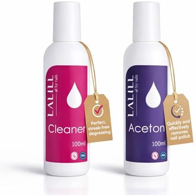 LALILL Set Aceton Nagellackentferner & Nail Cleaner Gelnägel 100 ml UV Gel Entfetter Shellac Entferner Reines Aceton Gel Nagellack UV Reiniger für Maniküre und Pediküre zu Hause LALILL Set Aceton Nagellackentferner & Nail Cleaner Gelnägel 100 ml UV Gel Entfetter Shellac Entferner Reines Aceton Gel Nagellack UV Reiniger für Maniküre und Pediküre zu Hause