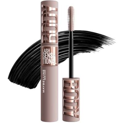 MAYBELLINE New York Lash Sensational Body Mascara, Wimperntusche, Volumenmascara für 24H Wimpern-Lifting und 12x Volumen, mit Sanduhr-Kurven Bürste und Tonerde ohne Verklumpen, Schwarz, 9,5 ml MAYBELLINE New York Lash Sensational Body Mascara, Wimperntusche, Volumenmascara für 24H Wimpern-Lifting und 12x Volumen, mit Sanduhr-Kurven Bürste und Tonerde ohne Verklumpen, Schwarz, 9,5 ml