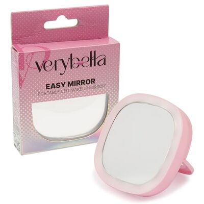 verybella Tragbarer Mini-Spiegel Farbe Rosa Größe 85 x 85 verstellbare LED-Leuchten Taschenformat für Handtasche, ideal für Make-up und auf Reisen, bequemer Griff verybella Tragbarer Mini-Spiegel Farbe Rosa Größe 85 x 85 verstellbare LED-Leuchten Taschenformat für Handtasche, ideal für Make-up und auf Reisen, bequemer Griff