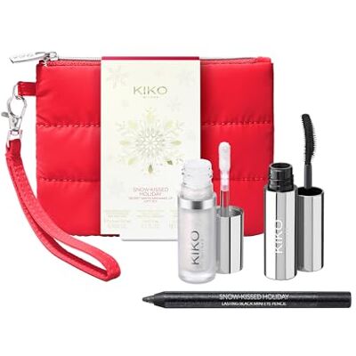Kiko Milano Snow-Kissed Holiday Secret Santa Mini Make Up Gift Set, Make-Up-Geschenkset: Volumen-Mascara, Kajalstift Und Flüssig-Highlighter Im Miniformat Kiko Milano Snow-Kissed Holiday Secret Santa Mini Make Up Gift Set, Make-Up-Geschenkset: Volumen-Mascara, Kajalstift Und Flüssig-Highlighter Im Miniformat