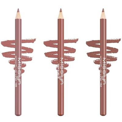 Misslyn Smooth Lip Liner Set 3 weiche Lippenstifte mit langem Halt, einfache Anwendung, natürliche, temperierbare Spitze, natürliches Lippen-Make-up mit hoher Pigmentierung Misslyn Smooth Lip Liner Set 3 weiche Lippenstifte mit langem Halt, einfache Anwendung, natürliche, temperierbare Spitze, natürliches Lippen-Make-up mit hoher Pigmentierung