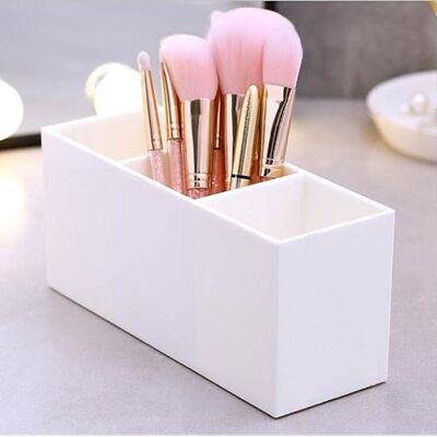 Naapesi Kosmetik Organizer, Kosmetik Pinselhalter mit 3 Fächer, Acryl Kosmetik Make Up Pinsel Organizer Kosmetikpinsel Behälter, Schminkpinsel Aufbewahrung für Pinsel Eyeliner Lippenstift Lipgloss (Weiße) Naapesi Kosmetik Organizer, Kosmetik Pinselhalter mit 3 Fächer, Acryl Kosmetik Make Up Pinsel Organizer Kosmetikpinsel Behälter, Schminkpinsel Aufbewahrung für Pinsel Eyeliner Lippenstift Lipgloss (Weiße)