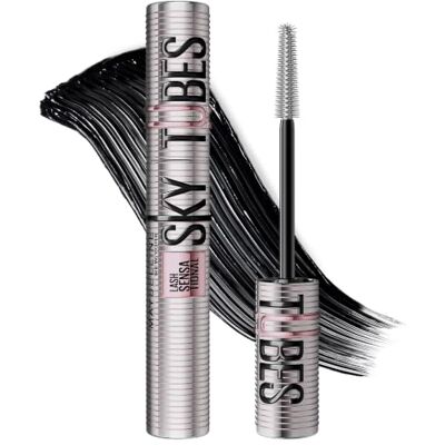 MAYBELLINE New York Sky Tubes Mascara, maximale Länge, Schwarz, 7,2 ml Tubing-Technologie für maximale Länge, mit Sheabutter & Rizinusöl, mit warmem Wasser lösbar, Sky Tubes MAYBELLINE New York Sky Tubes Mascara, maximale Länge, Schwarz, 7,2 ml Tubing-Technologie für maximale Länge, mit Sheabutter & Rizinusöl, mit warmem Wasser lösbar, Sky Tubes