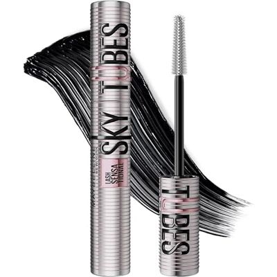 MAYBELLINE New York Sky Tubes Mascara, Tubing Wimperntusche für extreme Länge & sanftes Entfernen mit warmem Wasser, Formel mit Shea Butter & Rizinusöl für gepflegte Wimpern, Schwarz, 7,2ml MAYBELLINE New York Sky Tubes Mascara, Tubing Wimperntusche für extreme Länge & sanftes Entfernen mit warmem Wasser, Formel mit Shea Butter & Rizinusöl für gepflegte Wimpern, Schwarz, 7,2ml