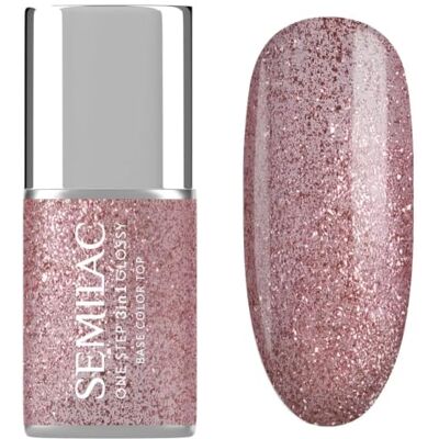 Semilac UV Nagellack 3in1 One Step Glossy S250 Glitter Pink 7 ml Semilac UV Nagellack 3in1 One Step Glossy S250 Glitter Pink 7 ml