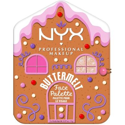 NYX PROFESSIONAL MAKEUP Blush Palette, Buttermelt Face Light/Medium, Glänzender Highlighter & passender Blush für mehr Glow während der Feiertage NYX PROFESSIONAL MAKEUP Blush Palette, Buttermelt Face Light/Medium, Glänzender Highlighter & passender Blush für mehr Glow während der Feiertage