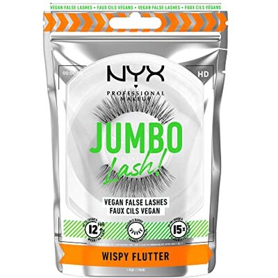 NYX PROFESSIONAL MAKEUP Falsche Wimpern, Langlebig, 12 Stunden Tragezeit, Unsichtbare Bänder, Bis zu 15-mal wiederverwendbar, Vegane Wimpern, Jumbo Lash!, Wispy Flutter NYX PROFESSIONAL MAKEUP Falsche Wimpern, Langlebig, 12 Stunden Tragezeit, Unsichtbare Bänder, Bis zu 15-mal wiederverwendbar, Vegane Wimpern, Jumbo Lash!, Wispy Flutter