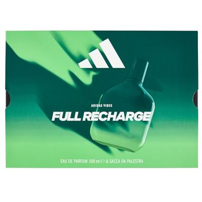 Adidas , Vibes Geschenkset Vollrecharge, Eau de Parfum 100 ml und blauer Beutel Adidas , Vibes Geschenkset Vollrecharge, Eau de Parfum 100 ml und blauer Beutel