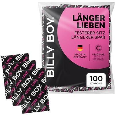 Billy Boy Kondome Länger Lieben 100er 52 mm Kondome für ein längeres und intensiveres Erlebnis 1x100 Stück Billy Boy Kondome Länger Lieben 100er 52 mm Kondome für ein längeres und intensiveres Erlebnis 1x100 Stück